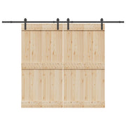 Kit di Binari per Porte Scorrevoli 427 cm Acciaio Nero 3295780
