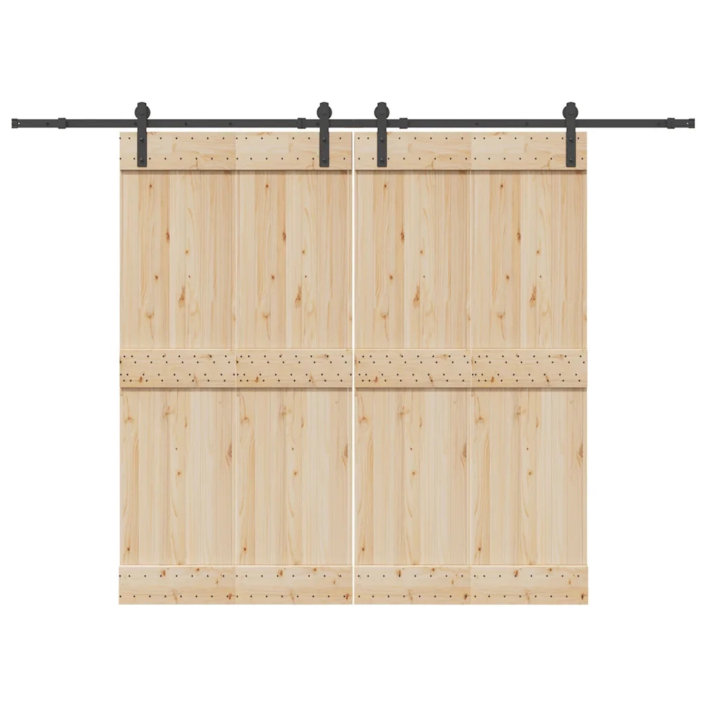 Kit di Binari per Porte Scorrevoli 427 cm Acciaio Nero 3295780