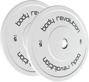 2 x 5kg Piastre Bianche – 45cm – Anello in acciaio – Gomma Color: Bianco