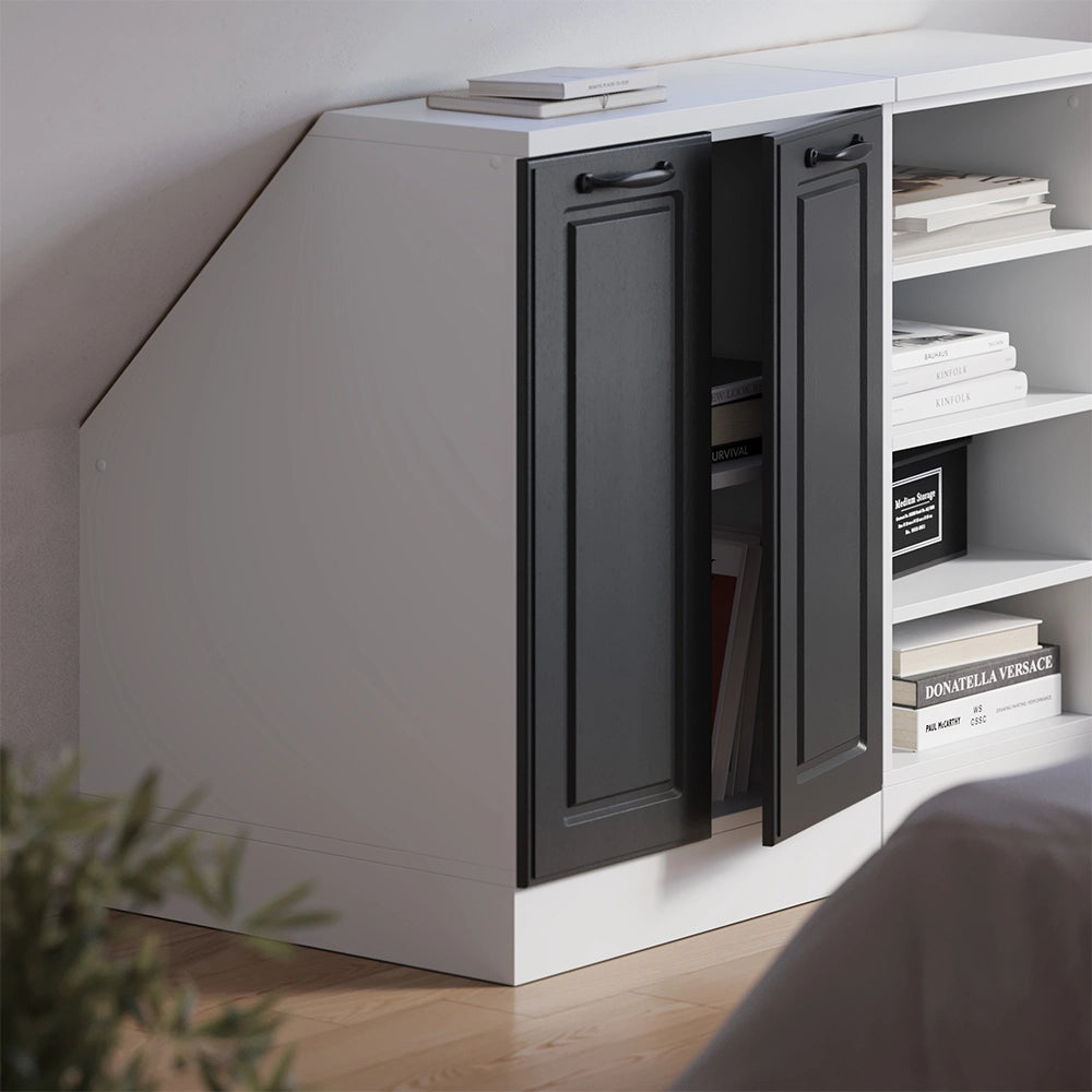 Mobile sottotetto Rion Antracite rustico/Bianco 60 x 83.8 cm con 2 porte, carcassa 60 cm profondità Vicco