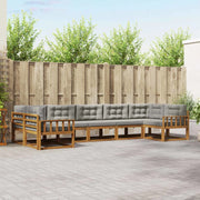 Set di divani da esterno 7 pcs Grigio Naturale e Chiaro