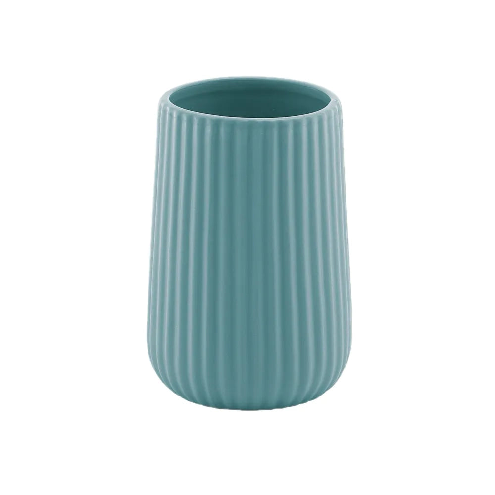 Portaspazzolini Gedy in ceramica azzurro polvere | Marika