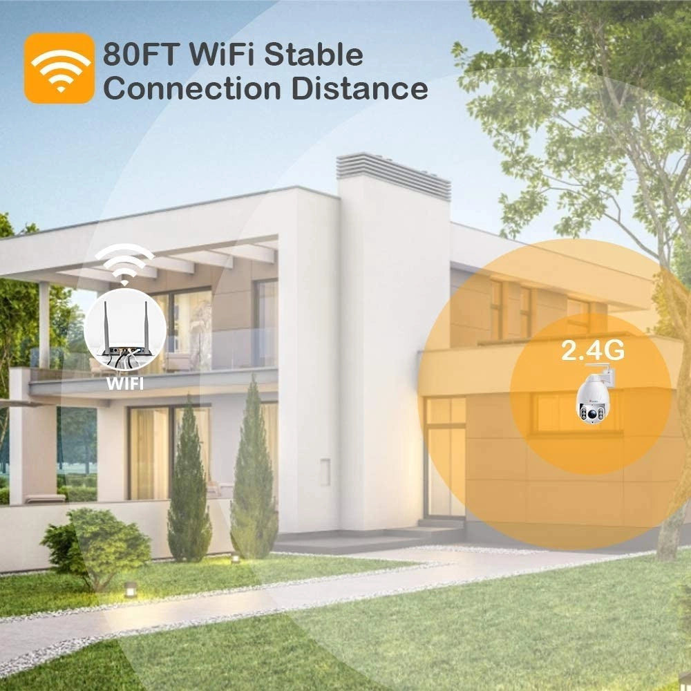Trade Shop - Telecamera Wifi Esterna Senza Fili 5mp Ptz Ip Dome Sorveglianza 5 X Zoom Ottico -