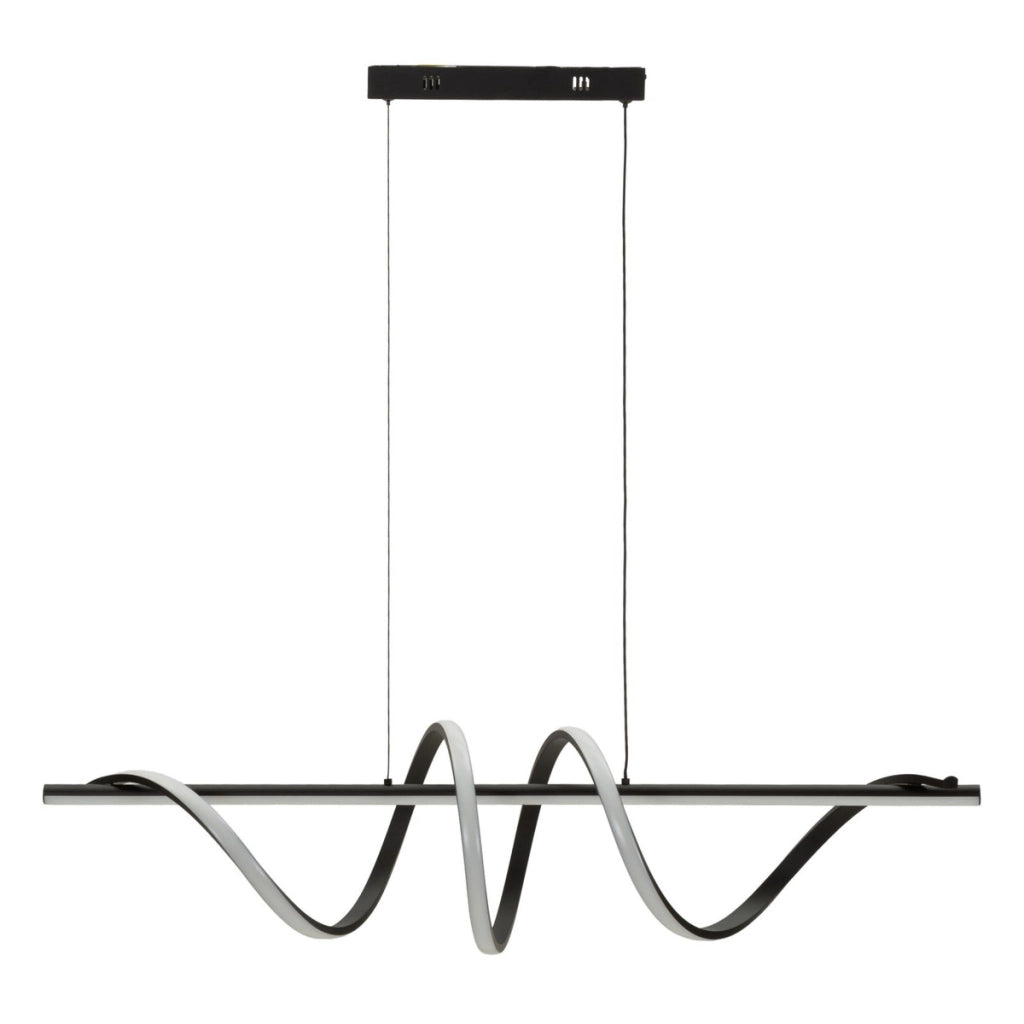 Lampadario a sospensione Spiral in metallo nero e alluminio