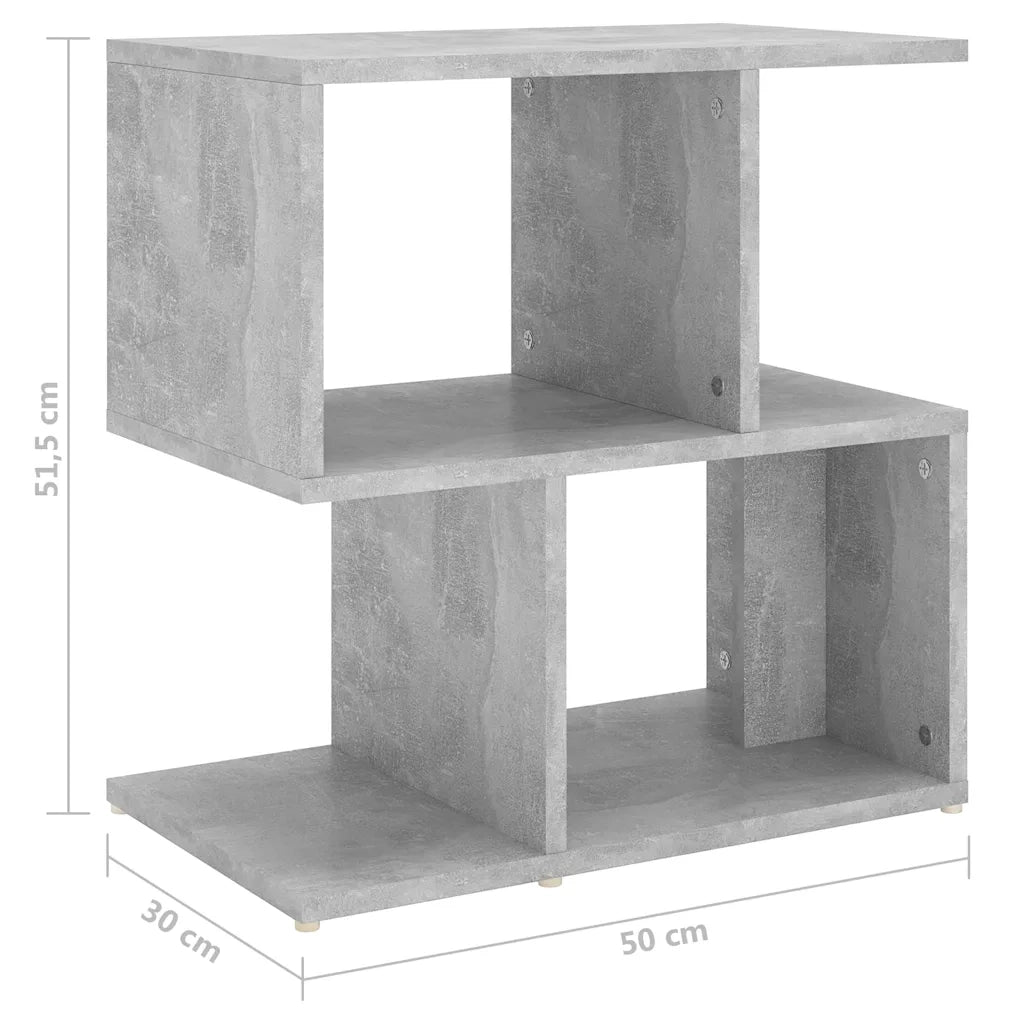 Comodino-Tavolino da notte Grigio Cemento 50x30x51,5 cm in Legno Multistrato