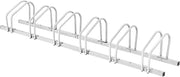 Rastrelliera per Biciclette, Portabiciclette Parcheggio Organizzatore per 4/5/6 Bici, Parcheggio per Biciclette, Telaio d'Acciaio (Argento, 6 Bici)