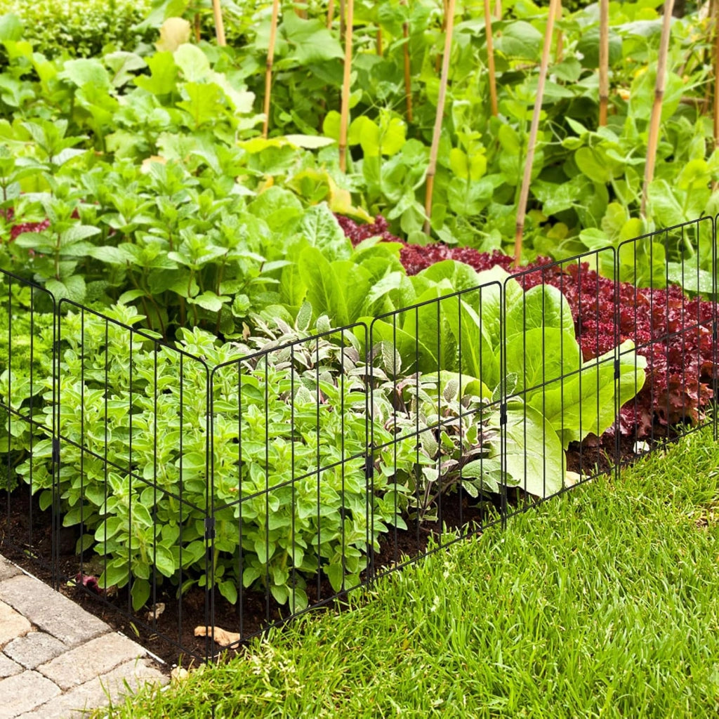 15/25PCS Recinzione da Giardino 33 x 60 CM, Recinzione per Aiuole in Metallo Antiruggine e Robusto, Recinto Pieghevole da Giardino, Orto ed Aiuole (25)