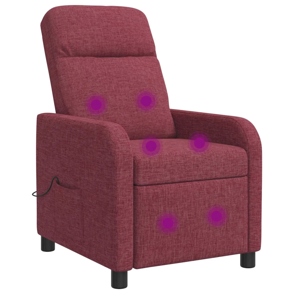 Poltrona Massaggiante Rosso Vino Tessuto 42034942
