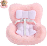 Seduta per Bambini per Auto con Cuscino a Piuma e Ornamenti - Rosa - 10-17cm Giocattolo - Decorativo e Sicuro