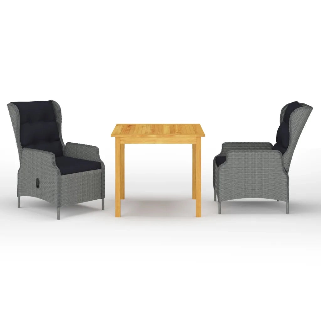 Set Mobili da Pranzo per Giardino 3 pz Grigio Chiaro cod mxl 41181