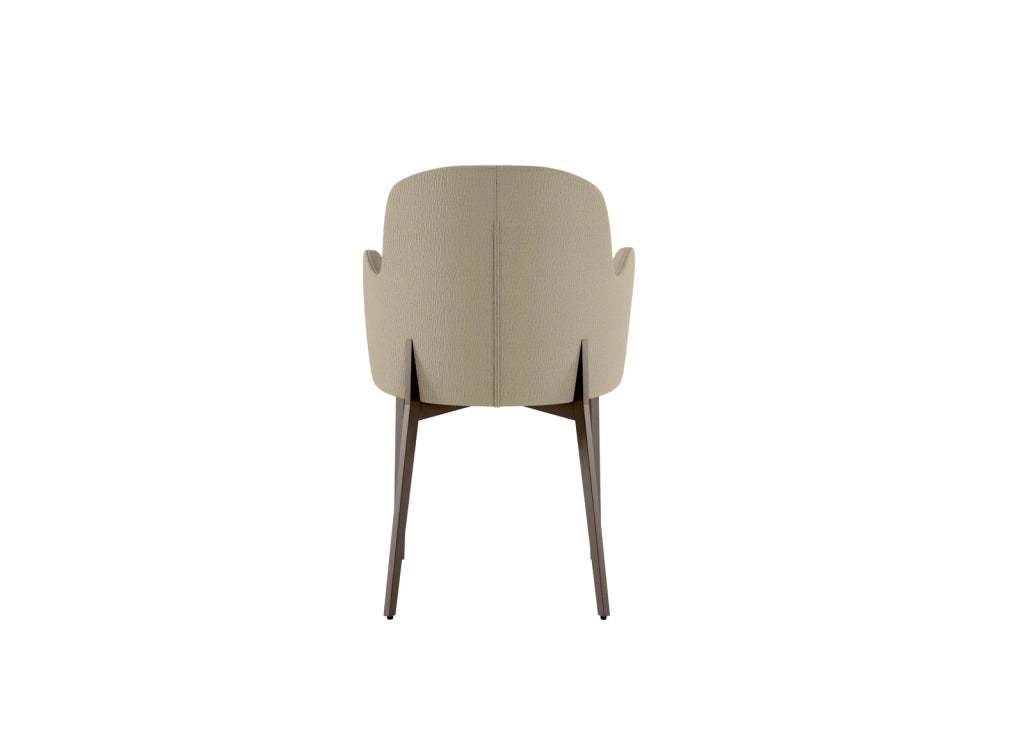 Set 4 Sedie Sophia 53,5x62,5x80 cm in Tessuto Easy-Clean Gambe in Metallo Bronzo Beige
