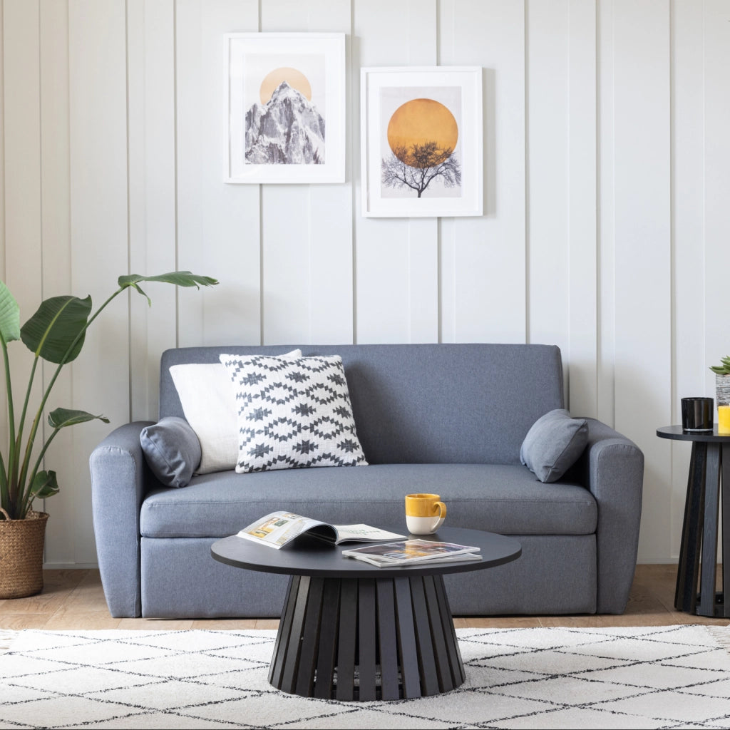 LIVTavolino rotondo 80cm in stile scandinavo nero