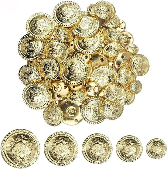 Cintura da 50 Gocce in 5 Misure per Uniformi Scuola Giacche e Borse - Bottoni Metallici con Design Affascinante Durevoli e Facili da Allacciare
