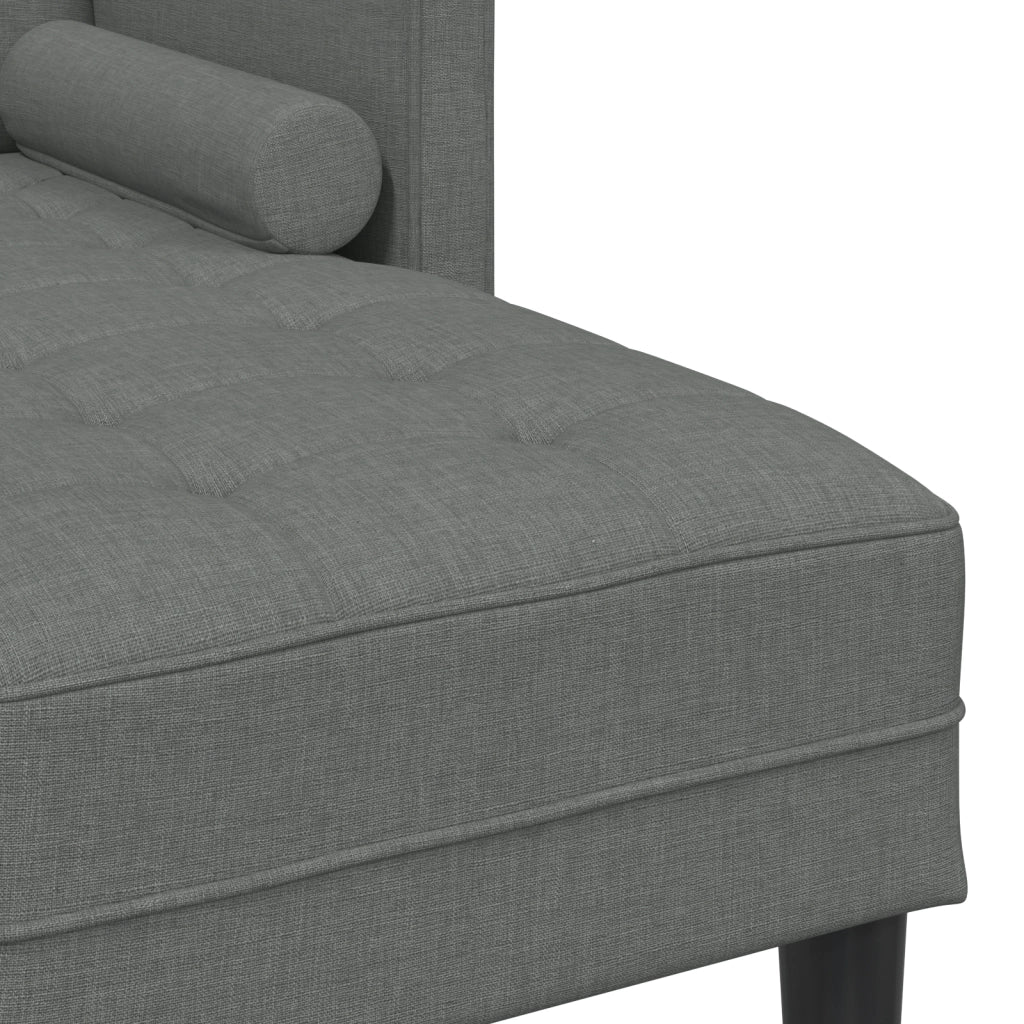 Set di divani 2 pezzi con cuscini in tessuto grigio scuro