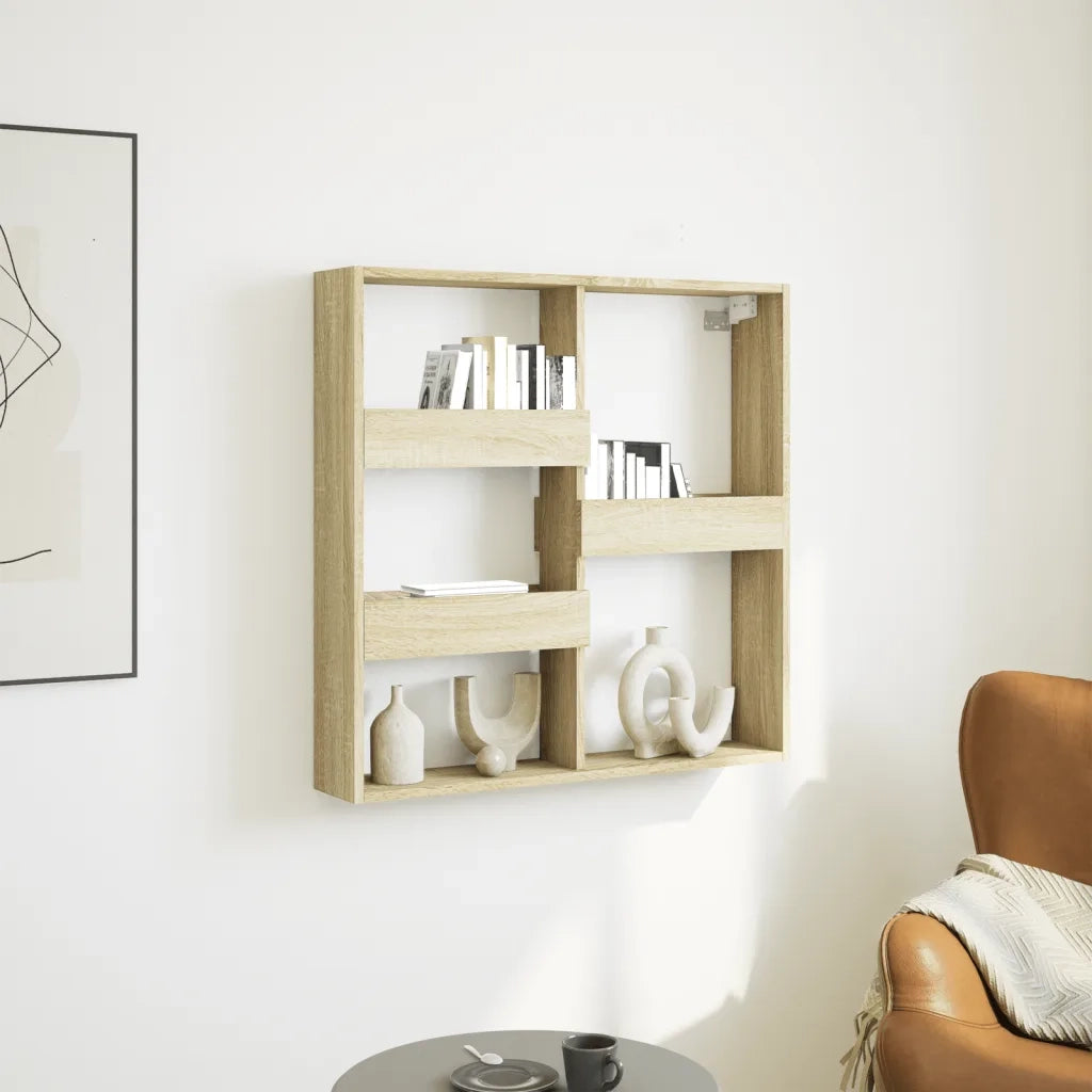 Armadietto a Muro Rovere Sonoma 80x15x80 cm Legno Multistrato