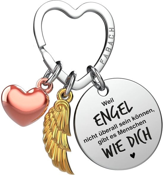 Sleutelhanger con Disegno di Cuore e Gravatura - Cadeau per Amico - Sleutelhanger con Disegno di Cuore