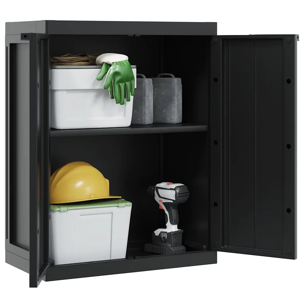 Armadio da Esterno Nero 65x37x85 cm in PP 364204