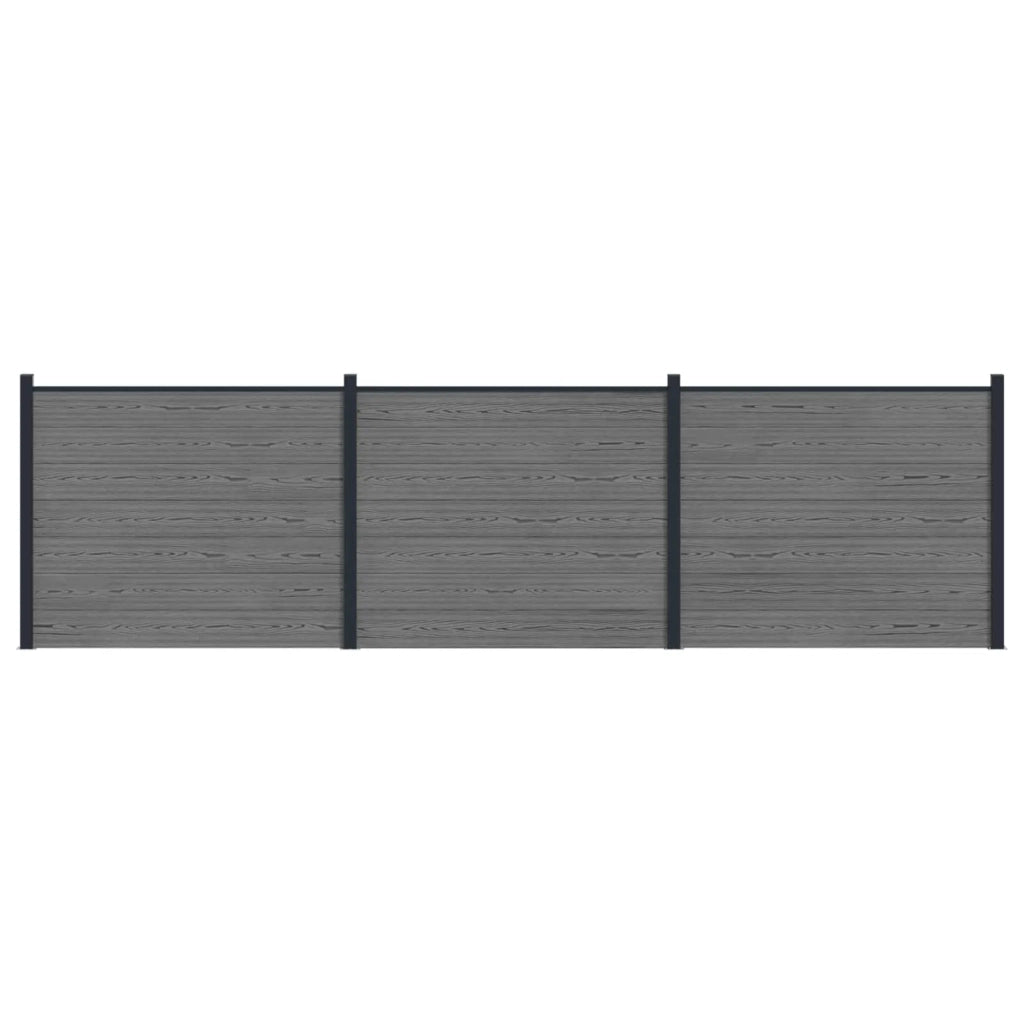 Pannello di Recinzione 3 pcs WPC e Alluminio Grigio 3429467