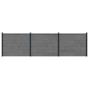 Pannello di Recinzione 3 pcs WPC e Alluminio Grigio 3429467