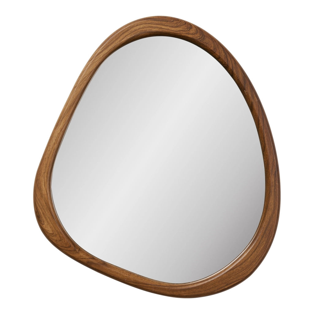 Specchio da parete Luxon in MDF effetto legno forma organica 44x48 cm