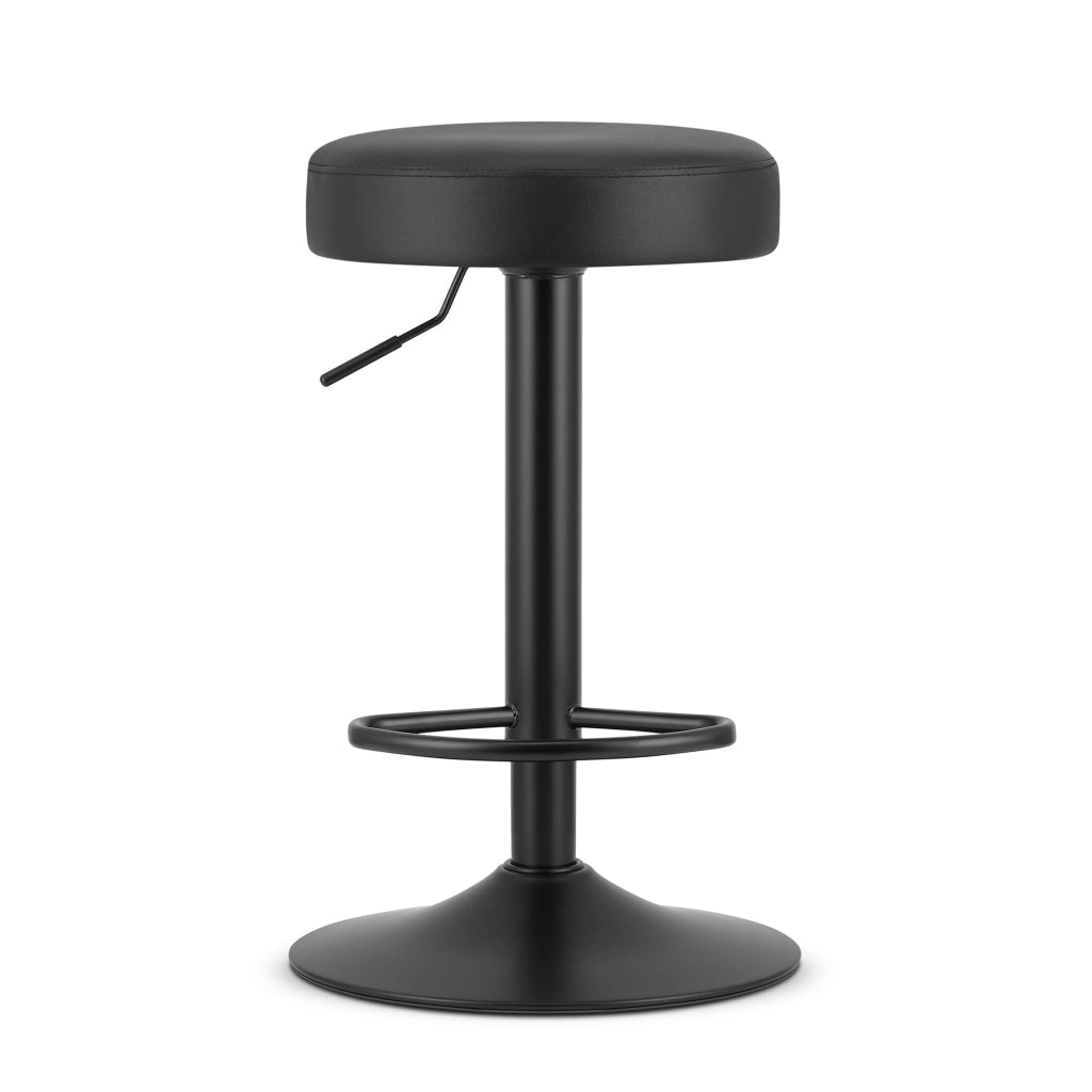 Sgabello girevole VALORA ROJST - Ecopelle nera / Base nera x 2