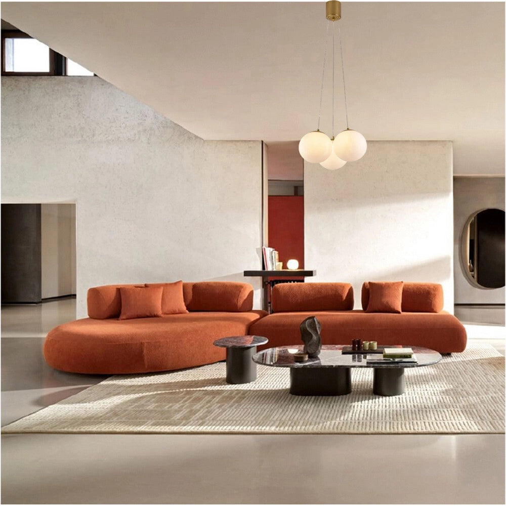 Trade Shop - Lampadario A Sospensione Bronzo Lampada Minimal Da Soffitto Con 3 Sfere Attacco G9 Lp-84-3 -