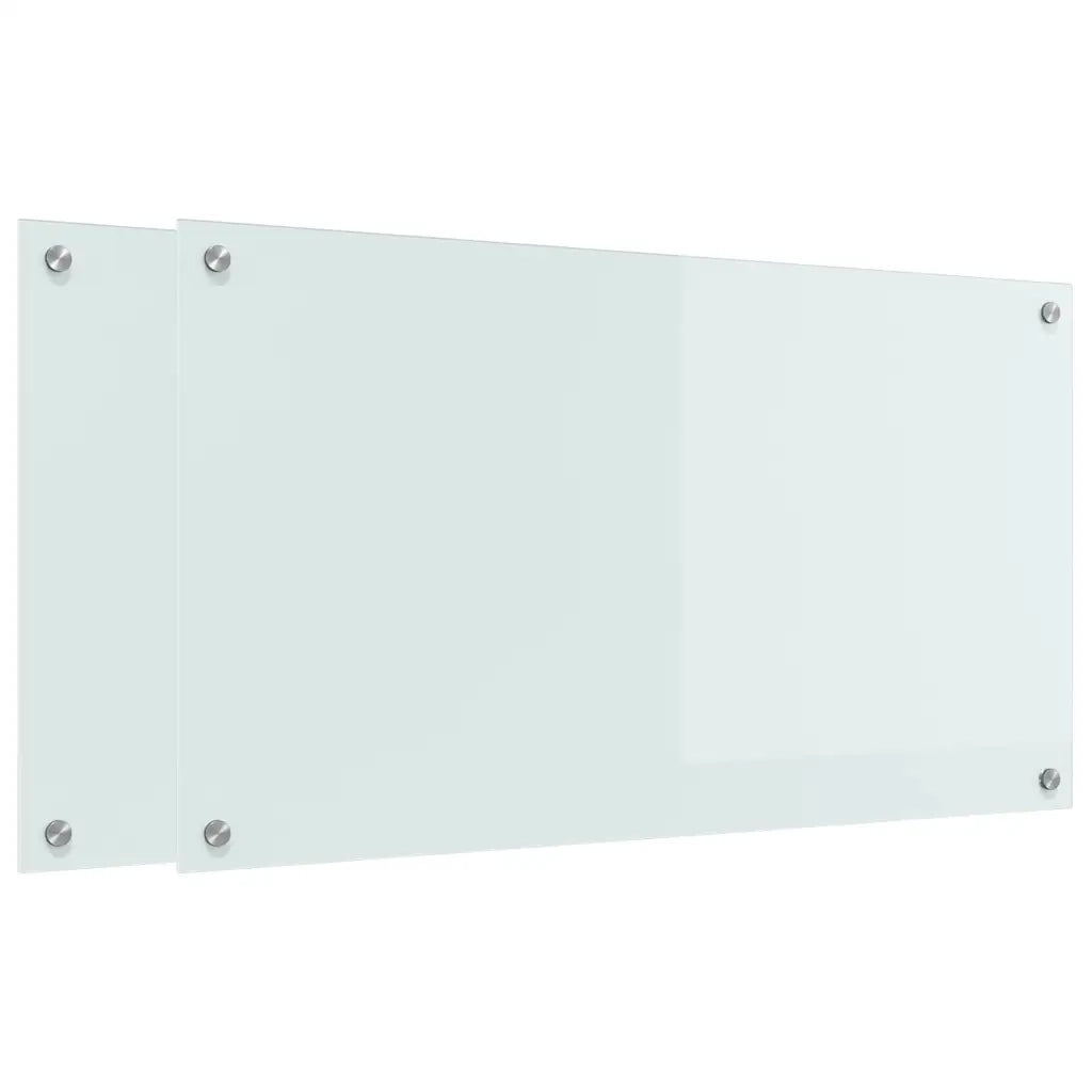 Schienale da cucina 2 pcs Bianco 90 x 50 cm vetro temperato 3415525