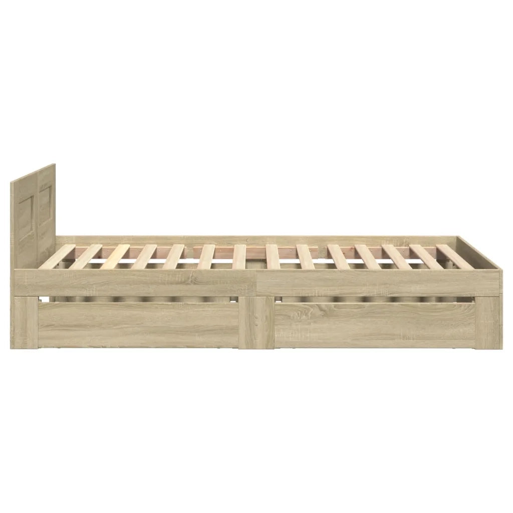 Giroletto con Testiera-Struttura Letto con testiera Rovere Sonoma 75x190cm Legno Multistrato 501887