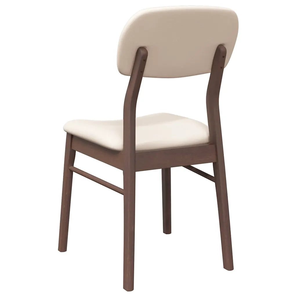 vidaXL Sedie da Pranzo con Cuscini 2pz Marrone Legno Massello di Hevea