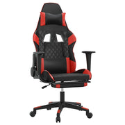 Sedia da Gaming | Sedia da e-sports Massaggio Poggiapiedi Nero e Rosso Similpelle
