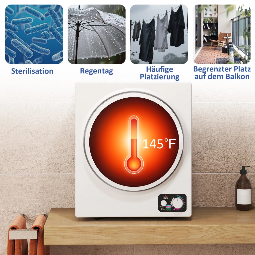 Asciugatrice Mini per Lavatrice 4 kg ¨C zephmum ¨C 850W Bianco