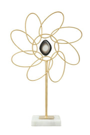 Decorazione Glam Daisy 24x10x37,5 cm in Ferro Oro