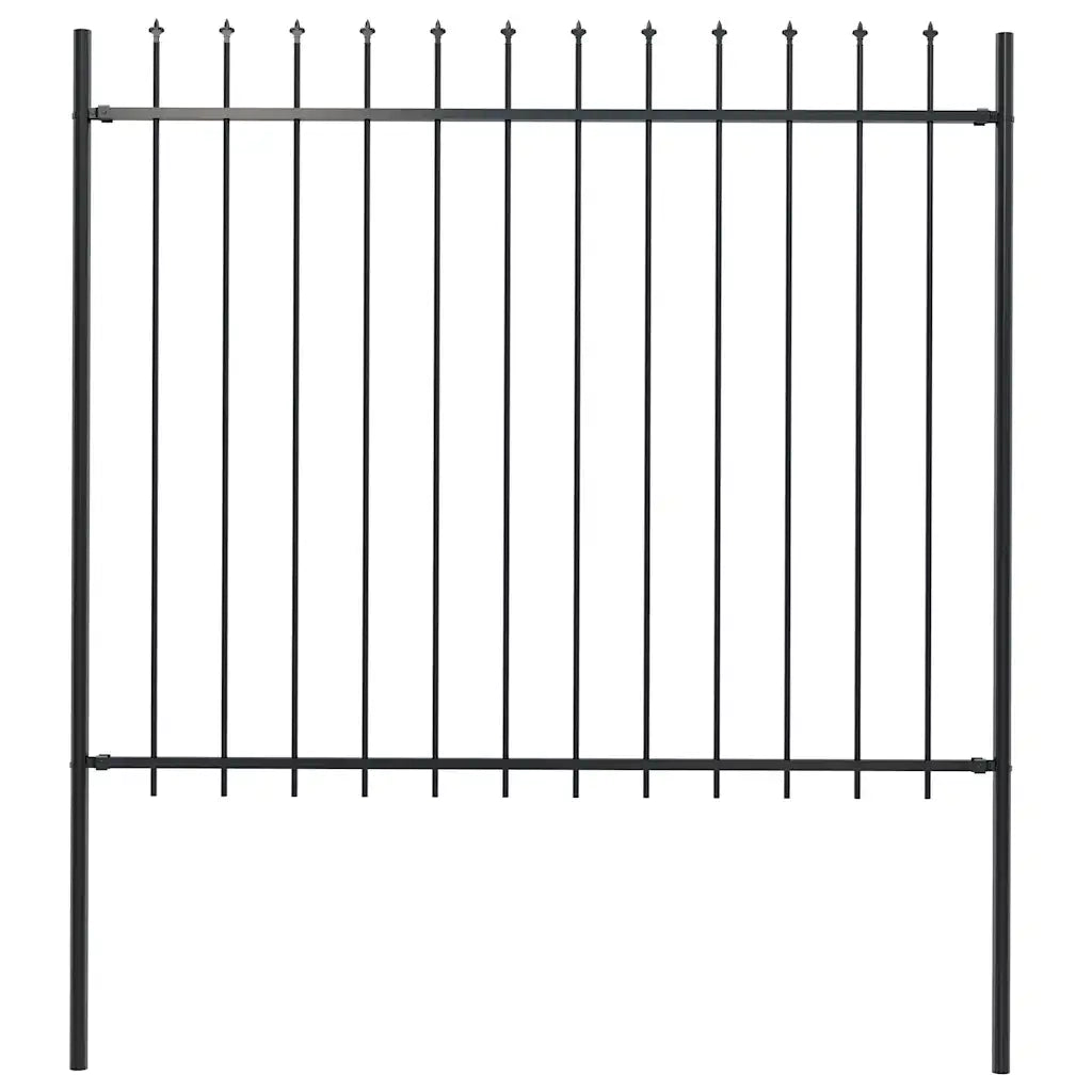 Recinzione da Giardino | Recinzione da cortile Woerden con Punta a Lancia in Acciaio 181x150 cm Nero