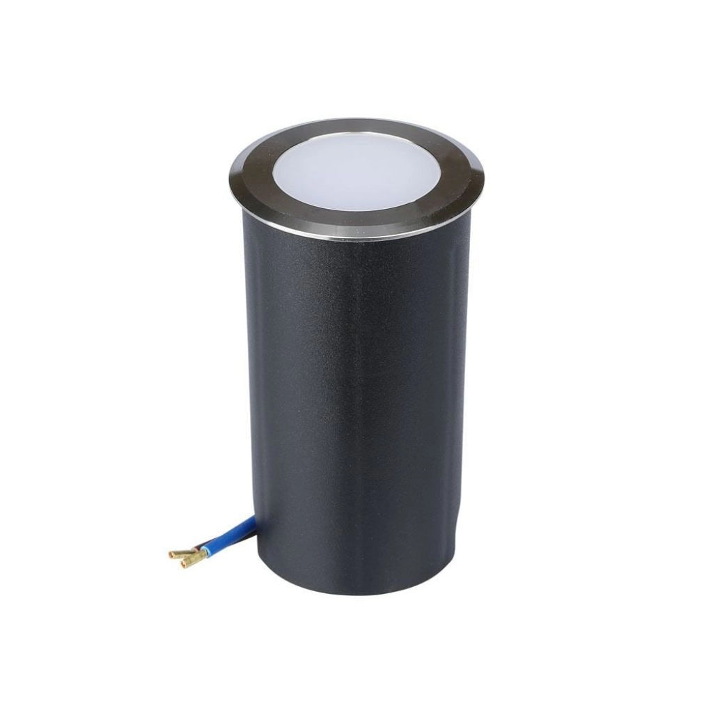 Segnapasso a Cilindro da Interramento 1W Colore Argento 12V 6500K IP67 Driver non Incluso