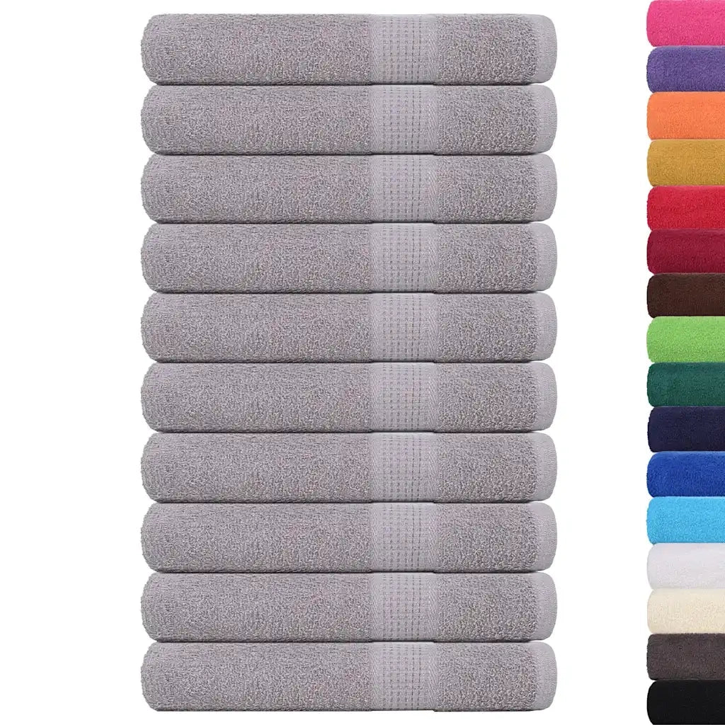 vidaXL Asciugamani per Sauna 10pz Grigio 80x200cm 360 g/m² 100% Cotone
