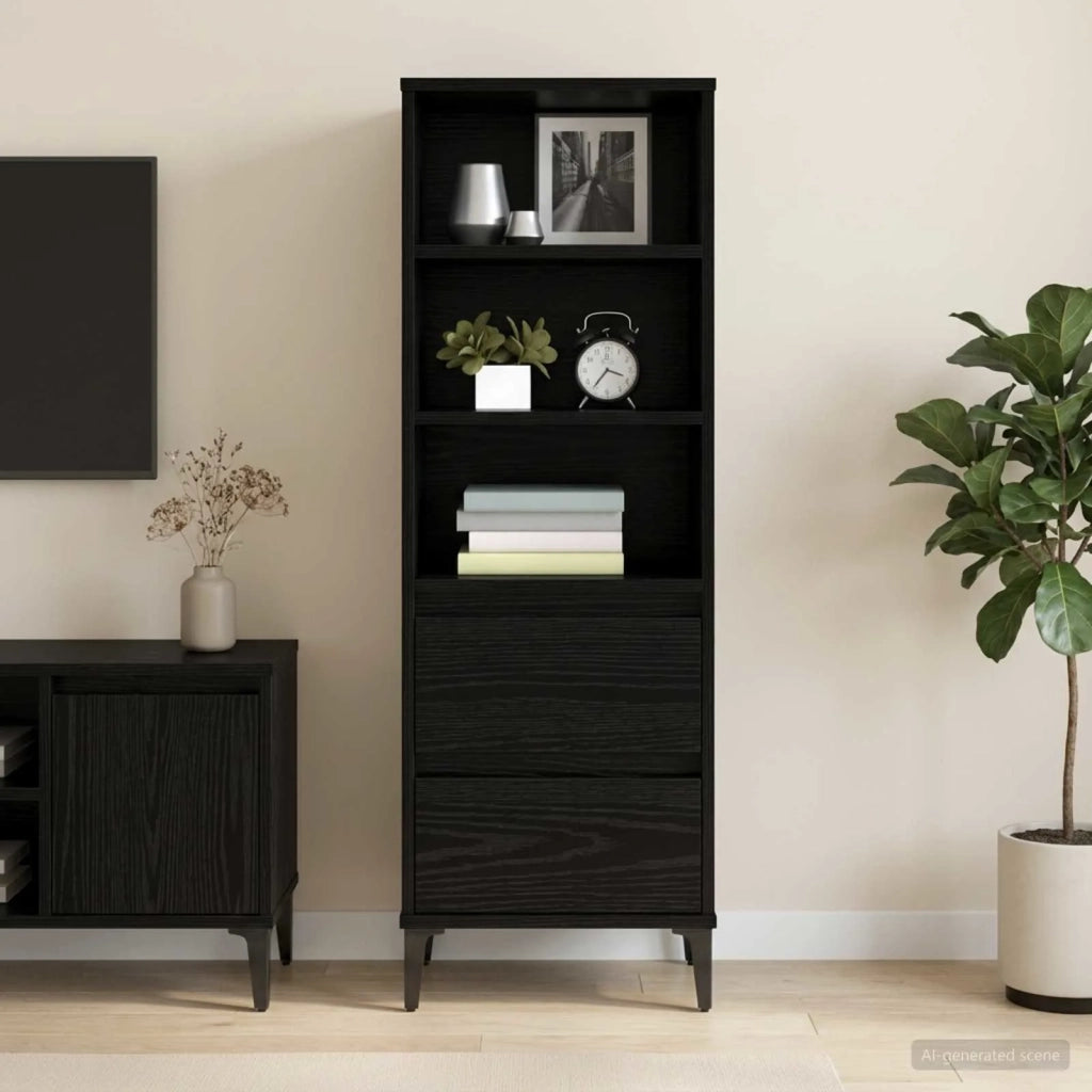 Credenza Rovere Nero 40 x 36 x 110 cm Legno ingegnerizzato 8009875
