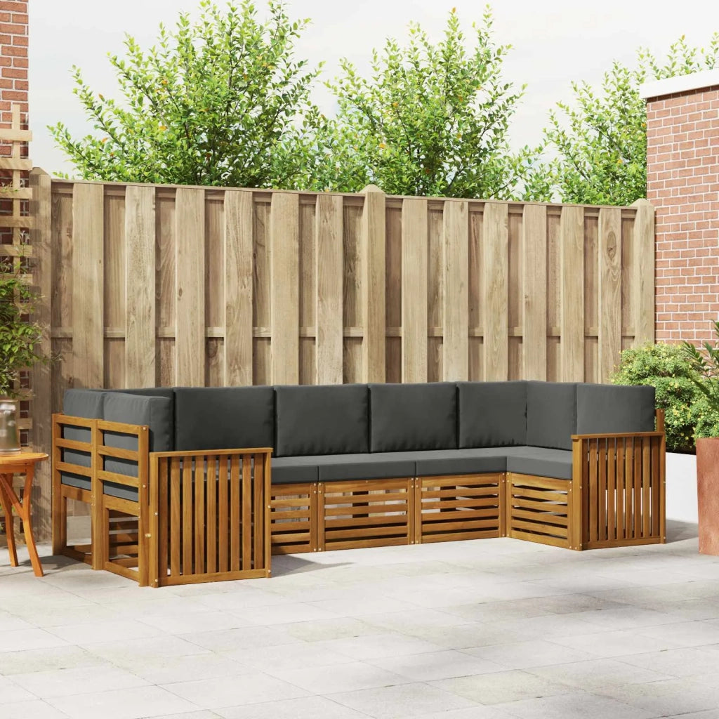 Set divano sezionale con cuscino 7 pcs Naturale e Antracite 3375407