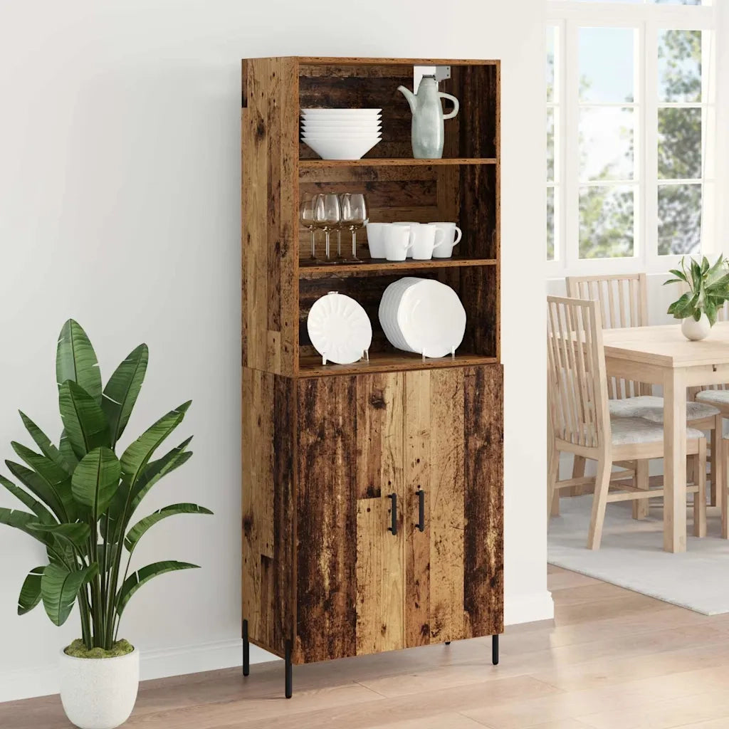 Credenza | Madia | Buffet da pranzo | Armadio da pranzo Legno vecchio 69,5 x 32,5 x 180 cm Legno multistrato