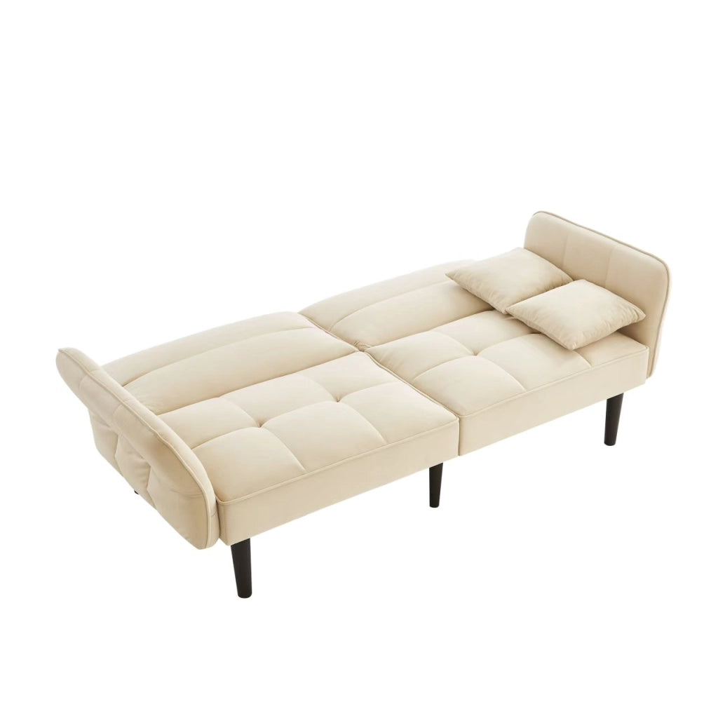 Divano Letto 2 Posti ¨C MINIMAL ¨C Velluto, Braccioli Ribaltabili, Reclinabile