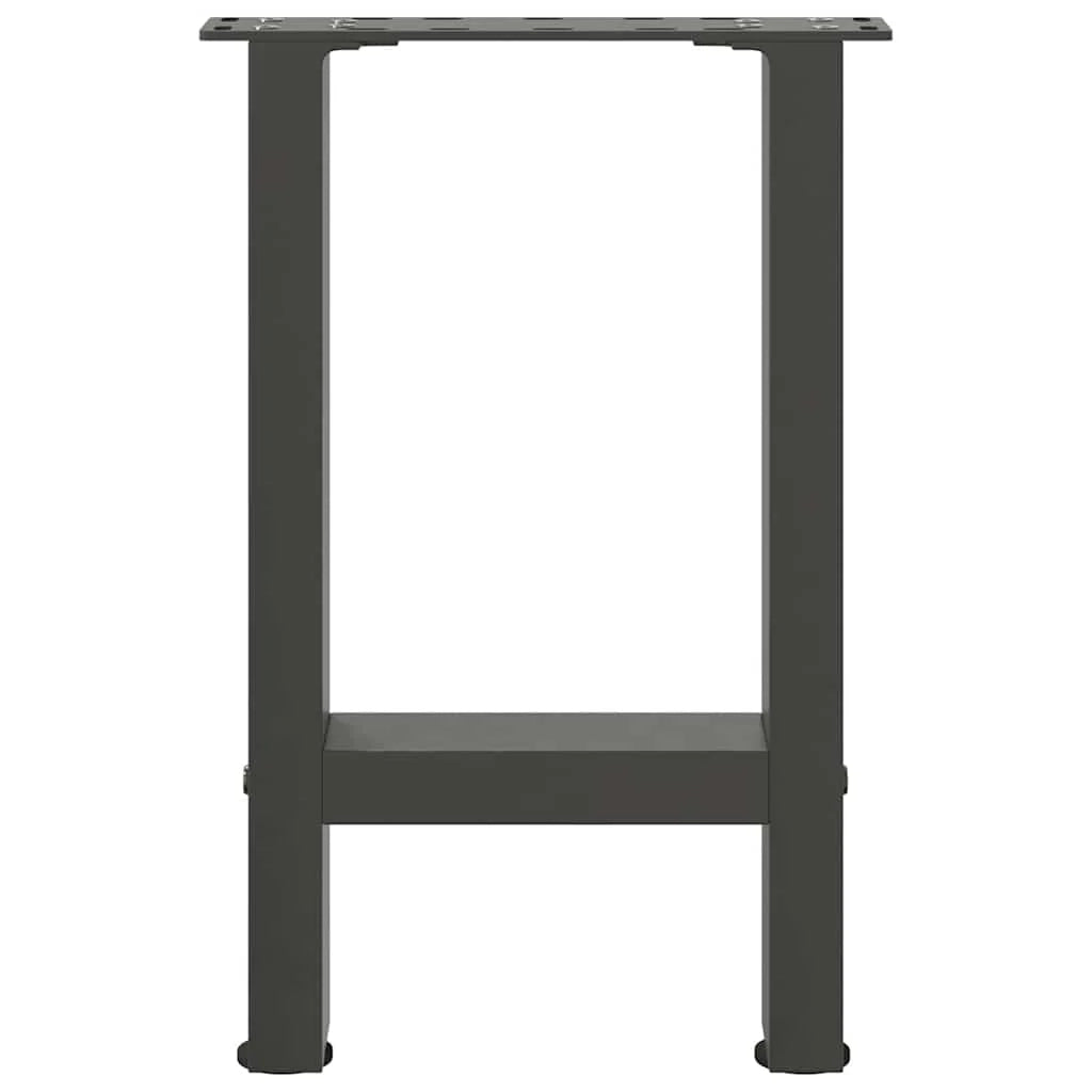 Set di 2 gambe quadrate per tavolino da caffè 38 x 43 cm con piedini regolabili design moderno in acciaio antracite 02_0057518