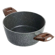 Trade Shop - Casseruola Con 2 Manici Legno Pentola Antiaderente Antigraffio Per Induzione Da ø16 A 24cm -