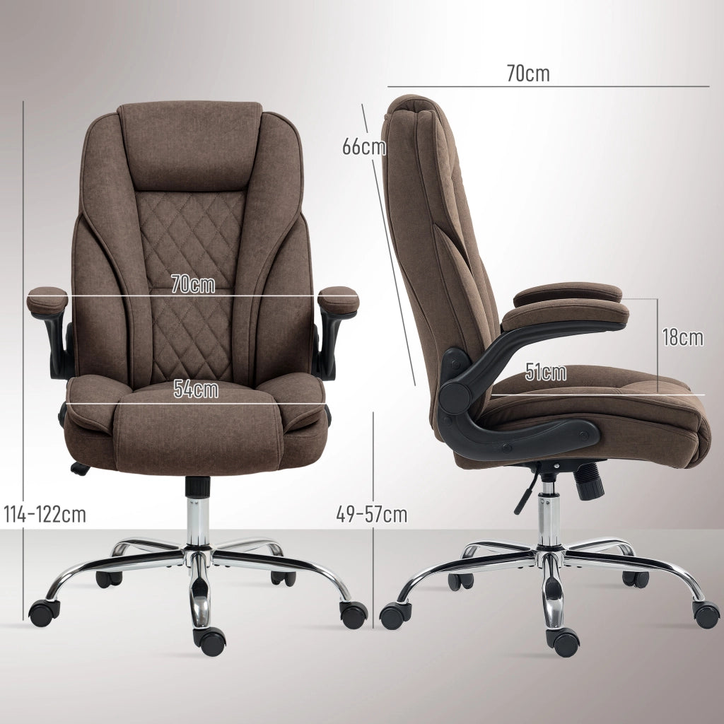 Sedia da ufficio ergonomica ¨C zephmum ¨C marrone 70x70x114-122 cm