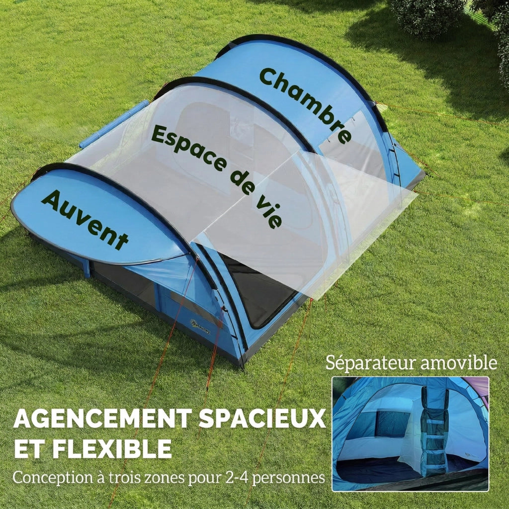 Tenda da campeggio 4 persone 3-4 stagioni ¨C Minimal ¨C Blu 3000mm impermeabile