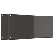 Set di 2 paraschizzi da cucina dal design moderno 90 x 40 cm resistenti e resistenti al calore in vetro temperato grigio scuro 02_0056244