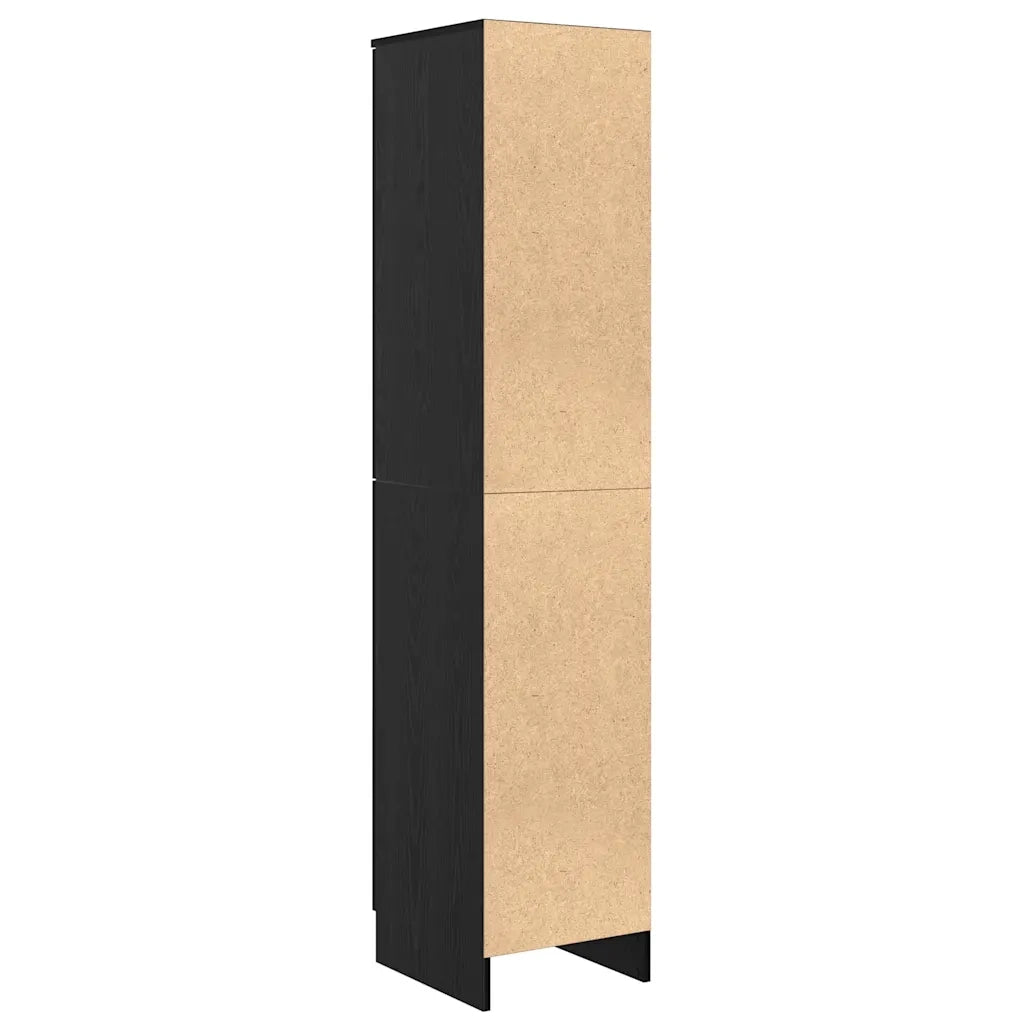 Credenza-Buffet-Armadio da cucina Rovere Nero 35 x 39 x 168 cm