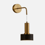 Applique da Parete Moderna Ottone e Nero E27 Altezza Regolabile 100cm Lampada Design Minimal per Camera Letto Soggiorno