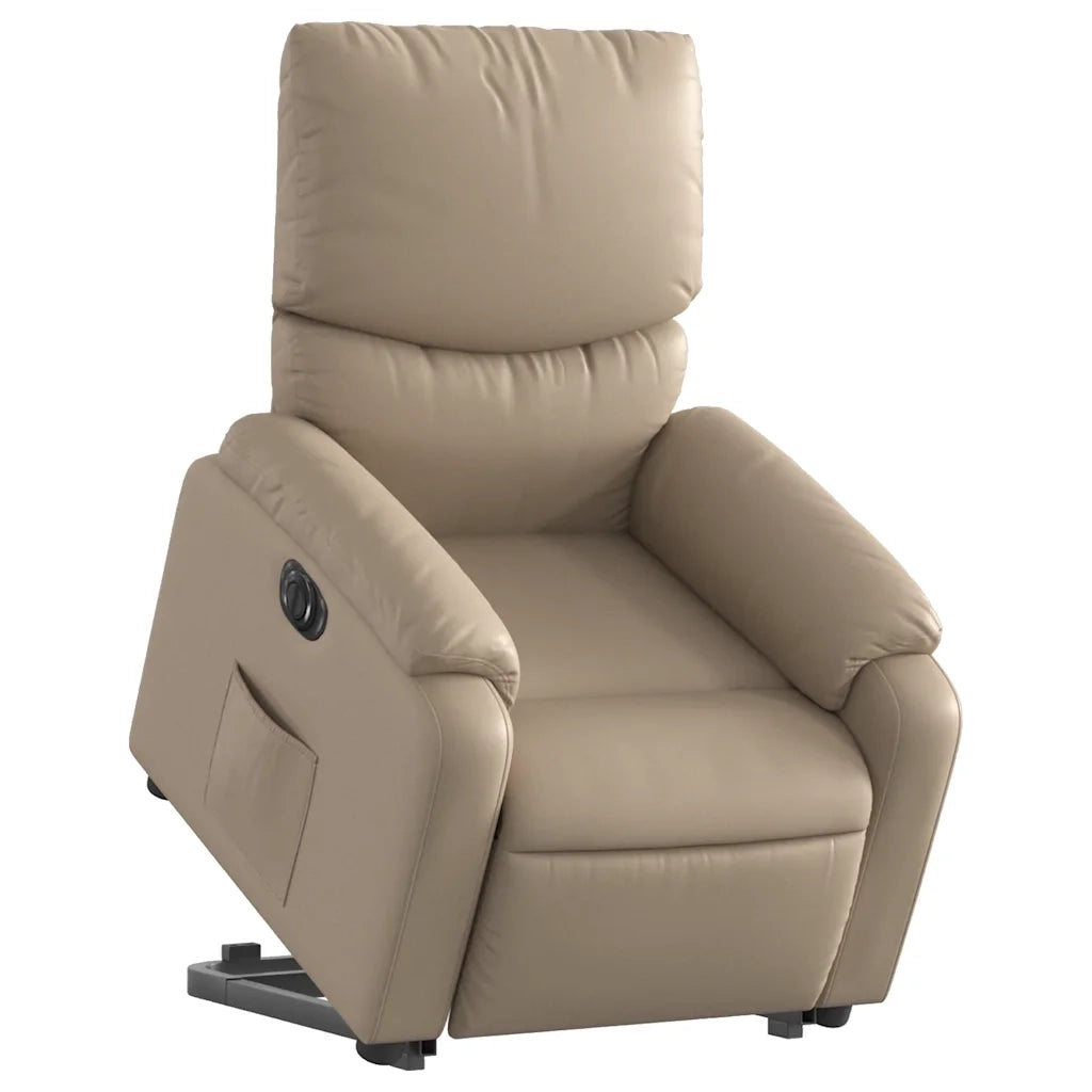Poltrona Alzapersona Reclinante Elettrica Cappuccino Similpelle