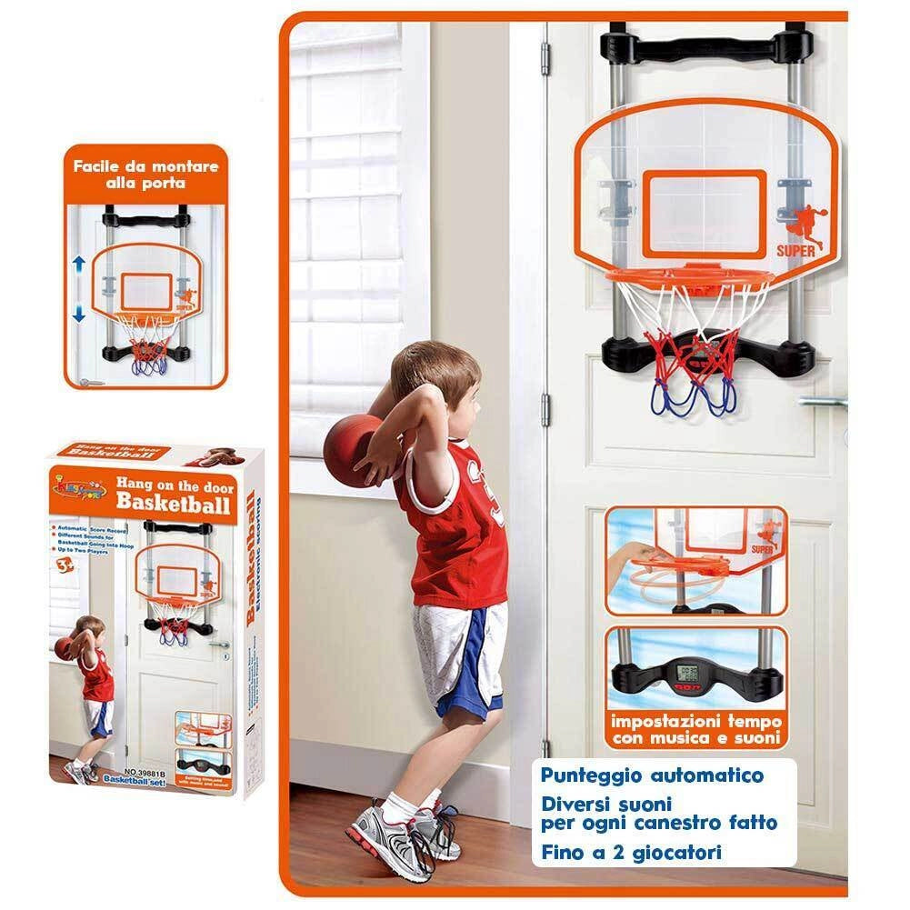 Basket Canestro da Porta per Bambini Segnapunti Digitale Musica Suoni e Pallone