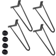 4x Gambe Piedi Tavolo Tavolino Panca Sedia 45cm Metallo Design Moderno Grigio