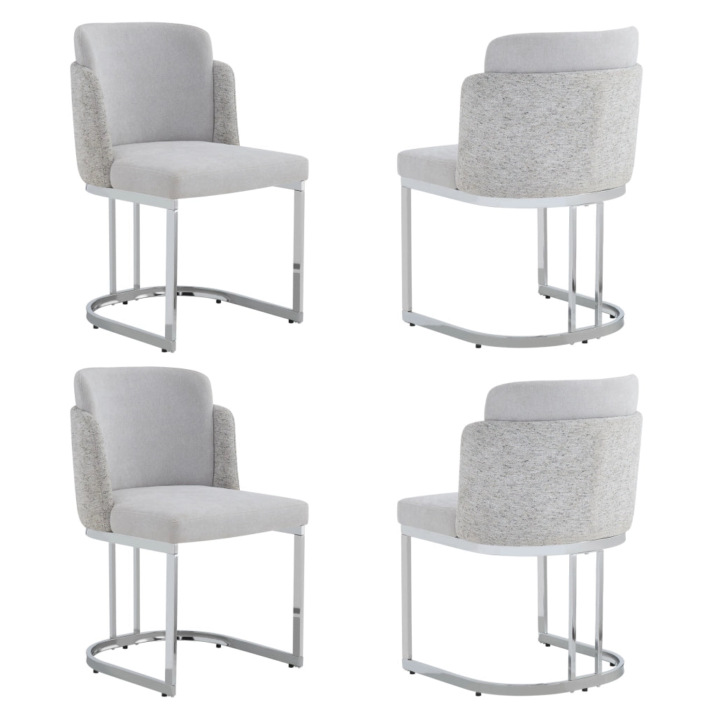 SEDIA da pranzo Set da 4 pezzi 61,5x53,5x86 cm Chenille Grigio Argento